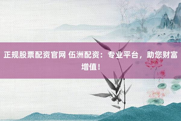 正规股票配资官网 伍洲配资：专业平台，助您财富增值！