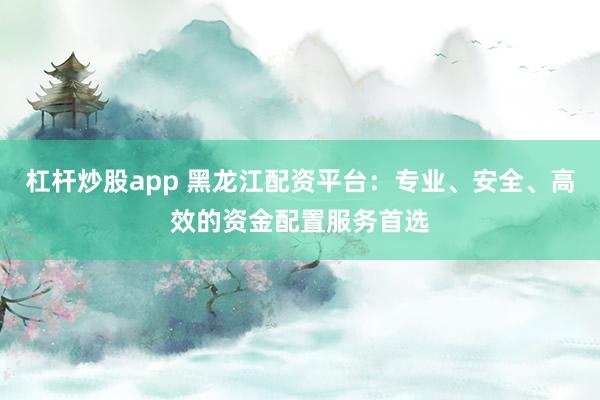 杠杆炒股app 黑龙江配资平台：专业、安全、高效的资金配置服务首选