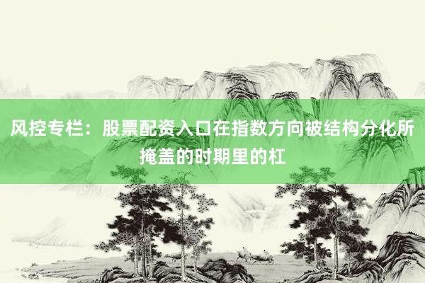 风控专栏：股票配资入口在指数方向被结构分化所掩盖的时期里的杠