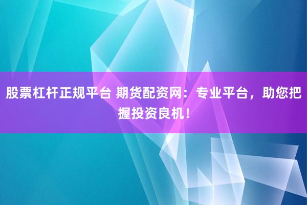 股票杠杆正规平台 期货配资网：专业平台，助您把握投资良机！