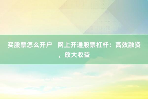 买股票怎么开户   网上开通股票杠杆：高效融资，放大收益
