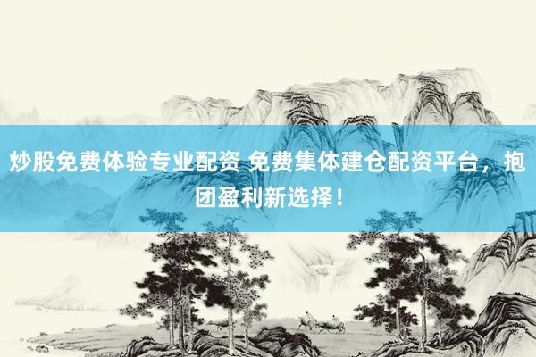 炒股免费体验专业配资 免费集体建仓配资平台，抱团盈利新选择！