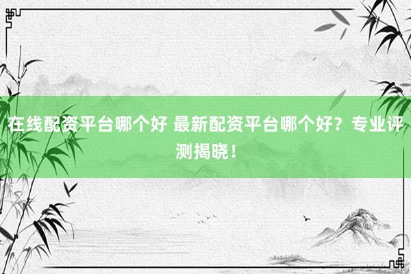 在线配资平台哪个好 最新配资平台哪个好？专业评测揭晓！